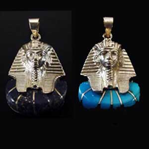 King Tut pendant with turquoise or Lapis stone (SP019)